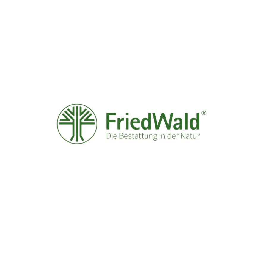 Logo Friedwald Baum im Kreis mit Text FriedWald die Bestattung in der Natur