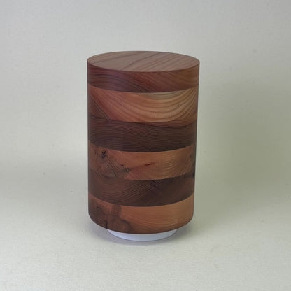 Holzurne aus Ulme mir glatter Form – Bunt – 341