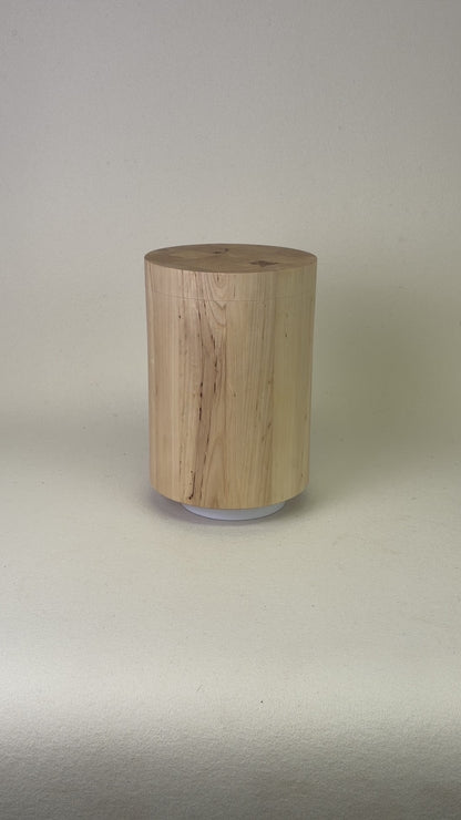 Holzurne aus Maserpappel in glatter Form - 319 (B)